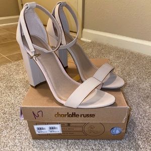 Charlotte Russe Nude chunky heel sandals Size 10